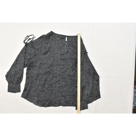 Lane Bryant Black White Polka Dot Blouse Plus Size 24 Long Sleeve Top - Picture 6 of 8